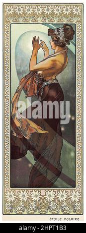 Alphonse Mucha, Étoile Polaire (Nordstern), Jugendstilillustration, Lithographiedruck, 1902 Stockfoto