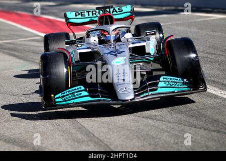 #63 George Russel: Mercedes AMG Team F1 während der Wintertesttage, Formel-1-Weltmeisterschaft 2022 in Barcelona, 23th. Februar 2022 Foto Federico Basile/Insidefoto Credit: Insidefoto srl/Alamy Live News Stockfoto