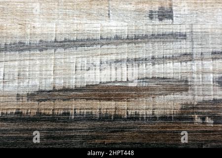 Papier mit Holzmaserung. Dunkelbrauner Holz Textur Hintergrund. Verblasste Holz lackiert Farbe zeigt Holz Maserung Textur. hartholz gewaschen Planken Muster Tabelle zu Stockfoto