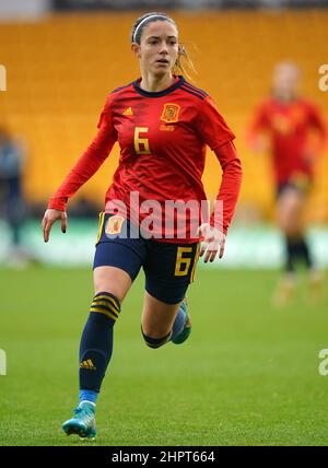 Die spanische Aitana Bonmati Conca beim Spiel des Arnold Clark Cups im Molineux Stadium, Wolverhampton. Bilddatum: Mittwoch, 23. Februar 2022. Stockfoto