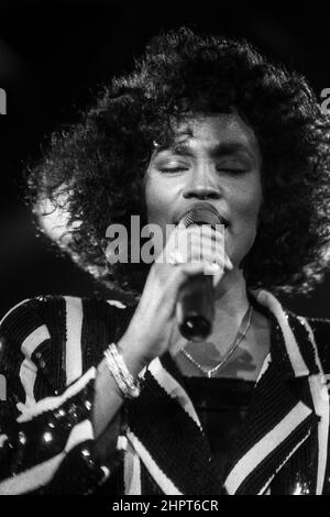 Whitney Houston live in Forest National am 06. Mai 1988 | Whitney Houston len Konzert A Forest National le 06 Mai 1988 Stockfoto