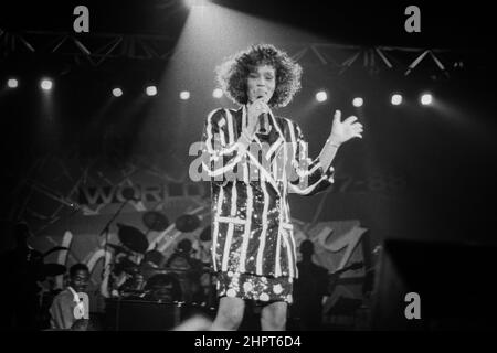 Whitney Houston live in Forest National am 06. Mai 1988 | Whitney Houston len Konzert A Forest National le 06 Mai 1988 Stockfoto