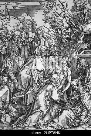 Die Große Leidenschaft. Das Entombment, 1497-1500 von Albrecht Durer (1471-1528). Stockfoto