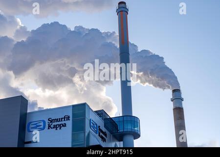 Zellstoff- und Papierindustrie Smurfit Kappa in Pitea Schweden Stockfoto
