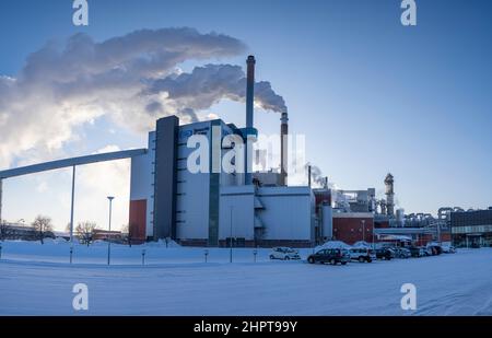 Zellstoff- und Papierindustrie Smurfit Kappa in Pitea Schweden Stockfoto
