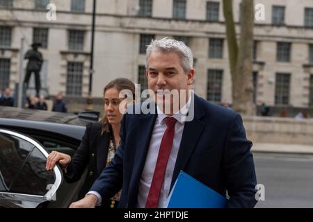 London, Großbritannien. 23rd. Februar 2022. Stephen Barclay, Stabschef des Premierministers, trifft im Kabinett London ein.Quelle: Ian Davidson/Alamy Live News Stockfoto