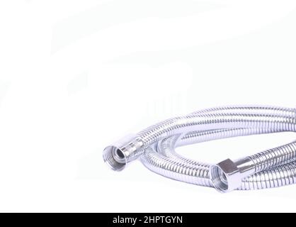Duschschlauch Bad Accessoires isoliert auf weißem Hintergrund Stockfoto