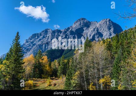 Mount Kidd im Spray Valley Provincial Park - Kananaskis Country, Alberta, Kanada Stockfoto