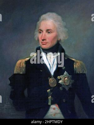 HORATIO NELSON (1758-1805) Royal Navy Flag Officer gemalt um 1798 von Lemuel Abbott. Er trägt die St. Vincent-Medaille und den Star eines Ritters of the Bath Stockfoto