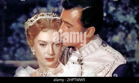 DER GEFANGENE VON ZENDA 1952 MGM Film mit Deborah Kerr als Prinzessin Flavia und Stewart Granger als König Ridolf V. Stockfoto