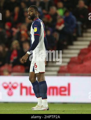 MIDDLESBROUGH, GROSSBRITANNIEN. FEB 22nd West Bromwich Albions Semi Ajayi während des Sky Bet Championship-Spiels zwischen Middlesbrough und West Bromwich Albion am Dienstag, den 22nd. Februar 2022 im Riverside Stadium, Middlesbrough. (Kredit: Mark Fletcher | MI News) Kredit: MI Nachrichten & Sport /Alamy Live News Stockfoto