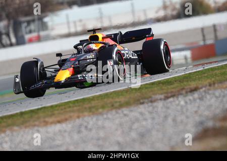 #01 Max Verstappen RedBull Racing Honda während der Wintertesttage, Barcelona 23-25. Februar 2022, Formel 1 Weltmeisterschaft 2022. Stockfoto