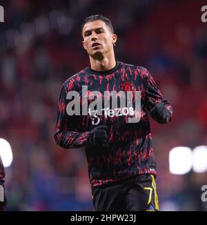 23. februar 2022; Stadion Wanda Metropolitano, Madrid, Spanien; Champions League Football, Runde von 16:1st,:30, Atletico de Madrid gegen Manchester United Football Club; Cristiano Ronaldo 900/Cordon Press Credit: CORDON PRESS/Alamy Live News Stockfoto