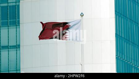 Katar Nationalflagge 27-02-2022 Doha KATAR Stockfoto