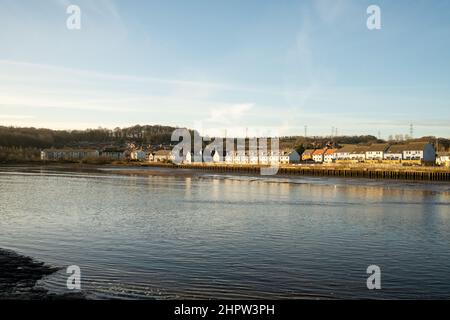 Blaydon über Tyne Großbritannien: 30th. Januar 2022: Der Fluss Tyne an einem frühen sonntagmorgen Stockfoto