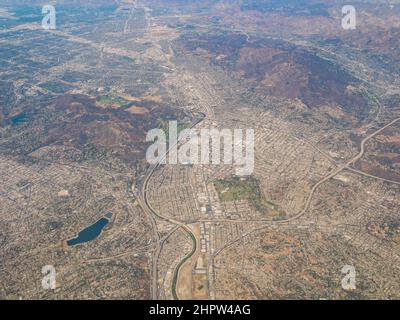 Luftaufnahme des Stadtbildes von Los Angeles Hollywood in Kalifornien Stockfoto