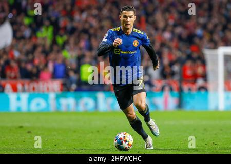 MADRID, SPANIEN - 23. FEBRUAR: Cristiano Ronaldo von Manchester United während des UEFA Champions League-Spiels zwischen Club Atlético de Madrid und Manchester United am 23. Februar 2022 im Estadio Metropolitano in Madrid, Spanien (Foto: DAX Images/Orange PicBilder) Stockfoto