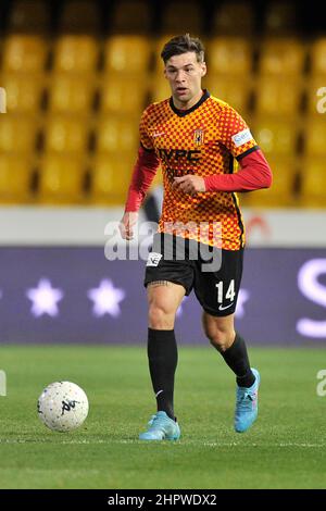 Benevento, Italien. 23rd. Februar 2022. Alessandro Vogliacco Spieler von Benevento, während des Spiels der italienischen Serie B Meisterschaft zwischen Benevento gegen Como Endergebnis, Benevento 5, Como 0, Spiel im Ciro Vigorito Stadion gespielt. Benevento, Italien, 23. Februar 2022. (Foto von Vincenzo Izzo/Sipa USA) Quelle: SIPA USA/Alamy Live News Stockfoto