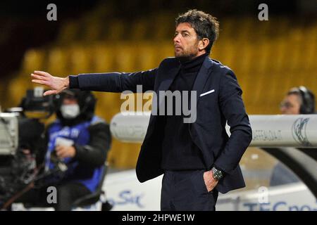 Benevento, Italien. 23rd. Februar 2022. Giacomo Gattuso Trainer von Como, während des Spiels der italienischen Serie B Meisterschaft zwischen Benevento gegen Como Endergebnis, Benevento 5, Como 0, Spiel im Ciro Vigorito Stadion gespielt. Benevento, Italien, 23. Februar 2022. (Foto von Vincenzo Izzo/Sipa USA) Quelle: SIPA USA/Alamy Live News Stockfoto