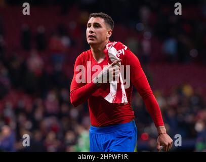 Stadion Wanda Metropolitano, Madrid, Spanien. 23rd. Februar 2022. Champions League Fußball, Runde von 16, 1st Etappe, Atletico de Madrid gegen Manchester United; Gimenez Credit: Action Plus Sports/Alamy Live News Stockfoto