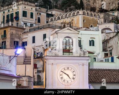 Blick auf die Amalfiküste, Positano, Ravello, Maiori, Amalfi, Region Kampanien, Italien Stockfoto