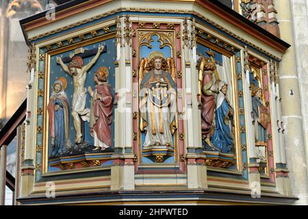 Kanzel, Detail, Kathedrale von Canterbury, Kirchenschiff, Region Südostengland, Verwaltungsbezirk Kent, England, Vereinigtes Königreich Stockfoto