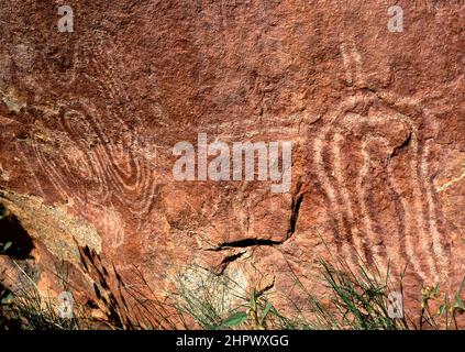 Felsmalerei Der Ureinwohner, Nordwestaustralien Stockfoto