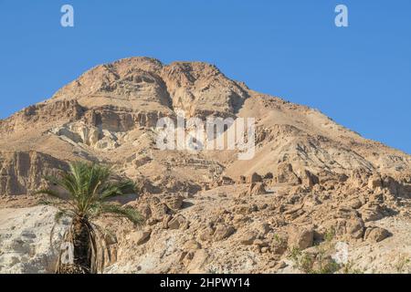 Felsformationen, Berge in Wadi David, ein Gedi Nature Reserve, Israel Stockfoto