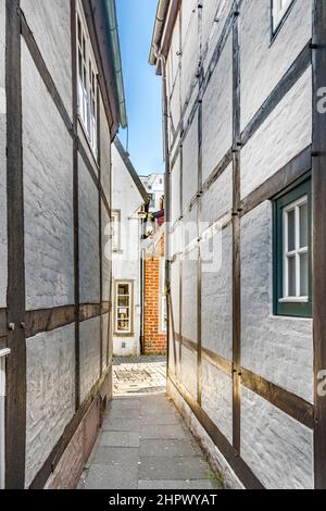 Bunte Häuser im historischen Schnoorviertel in Bremen, Deutschland Stockfoto