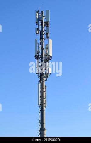 5G Antenne, Mobilfunkmast Stockfoto