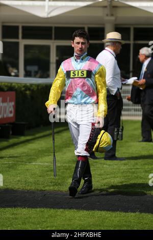 Oisin Murphy auf der Goodwood Racecourse, Chichester, West Sussex, Großbritannien. Stockfoto