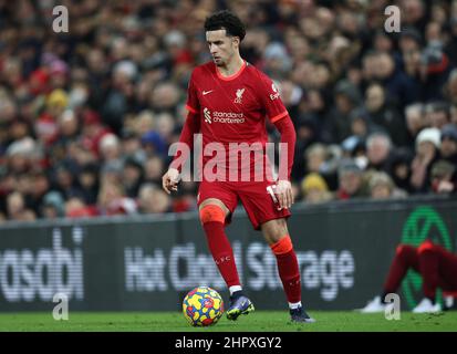 Liverpool, England, 23rd. Februar 2022. Curtis Jones von Liverpool während des Spiels der Premier League in Anfield, Liverpool. Bildnachweis sollte lauten: Darren Staples / Sportimage Stockfoto
