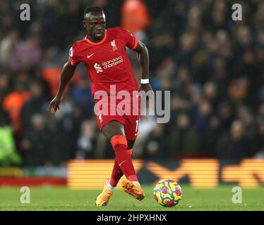 Liverpool, England, 23rd. Februar 2022. Sadio Mane aus Liverpool während des Spiels der Premier League in Anfield, Liverpool. Bildnachweis sollte lauten: Darren Staples / Sportimage Stockfoto