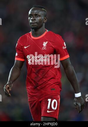 Liverpool, England, 23rd. Februar 2022. Sadio Mane aus Liverpool während des Spiels der Premier League in Anfield, Liverpool. Bildnachweis sollte lauten: Darren Staples / Sportimage Stockfoto