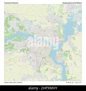 Tsentral District, Dnipro urban rayon, Ukraine, Dnipropetrovsk Oblast, N 48 28' 35'', E 35 1' 52'', map, Timeless Map veröffentlicht im Jahr 2021. Reisende, Entdecker und Abenteurer wie Florence Nightingale, David Livingstone, Ernest Shackleton, Lewis and Clark und Sherlock Holmes haben sich bei der Planung von Reisen zu den entlegensten Ecken der Welt auf Karten verlassen.Timeless Maps kartiert die meisten Orte auf der Welt und zeigt die Verwirklichung großer Träume Stockfoto