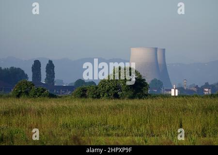 Italien, Piemont, Trino, stilles Kernkraftwerk Stockfoto