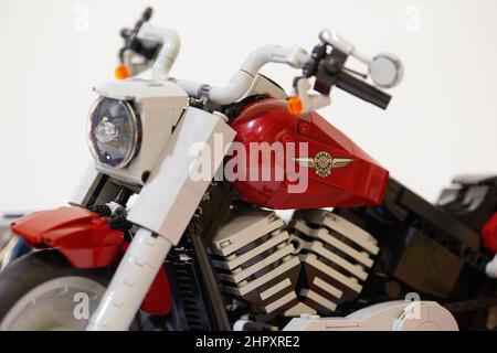 LEGO Brick Modell von Harley Davidson Stockfoto