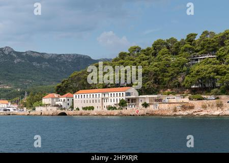 Verlassene Gebäude in Jelsa auf der Insel Hvar in Kroatien Stockfoto