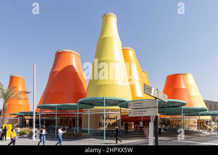 Spanien Pavillon im Sustainability District auf der Dubai EXPO 2020 in den Vereinigten Arabischen Emiraten. Stockfoto