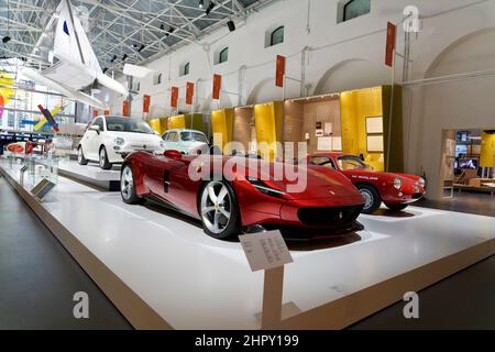 Ferrari Monza barchetta SP1, der exklusive Sportwagen, der mit dem Compasso d'Oro 2020 ausgezeichnet wurde, ADI Design Museum, Compasso d'Oro, Mailand, Lombardei, Italien, Stockfoto