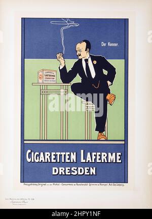Maitres de l'affiche Vol 3 - Platte 124 - Fritz Rehm - Cigaretten Laferme, Dresden. 1897. Stockfoto