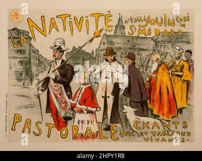 Etienne Moreau-Nelaton (1859-1927). La Nativite, Pastorale (von Les Maitres de L'Affiche). Platte 118. Lithographie in Farben. Stockfoto