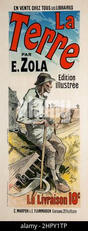 Maitres de l'affiche Band 2 - Platte 69 - Jules Cheret. 1895. La Terre par E. Zola. Stockfoto