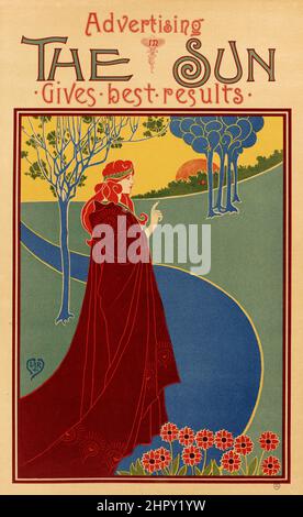 Maitres de l'affiche Vol 1 - Plate 08 - Louis Rhead - Werbung die Sonne liefert die besten Ergebnisse. 1895. Stockfoto