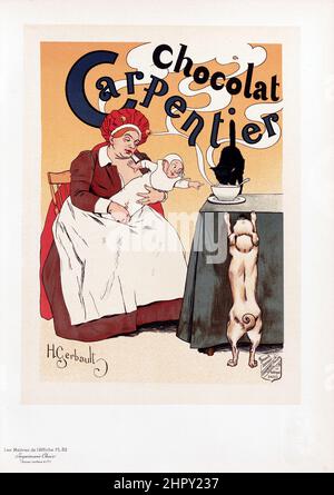 Maitres de l'affiche Vol. 2 - Platte 83 - Henry Gerbault, 1895 - Chocolat Chpentier Stockfoto