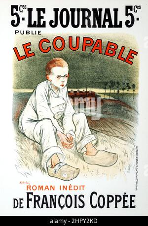 Le Journal - Theophile Alexandre Steinlen (1859-1923). Le COUPABLE (von Les Maitres de L'Affiche), Platte 134. Lithographie in Farben. c 1898. Stockfoto