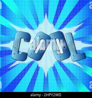 Sunburst Explosion mit coolem Lettering 90s Pop Art Stil Illustration Design Stockfoto