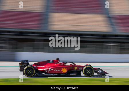 Montmelo, Spanien am 24. Februar 2022, Circuit de Barcelona-Catalunya, Montmelo, Spanien am 24. Februar 2022 Carlos Sainz 55 (SPA), Scuderia Ferrari F1-75 während der FORMEL 1 PRE-SEASON TRACK SESSION ELEANOR HOAD Stockfoto