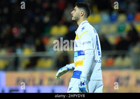 Frosinone, Italien. 23rd. Februar 2022. Federico Ravaglia von Frosinone während des Fußballspiels der Serie B im Stadio Benito Stirpe, Frosinone gegen Reggina am 23. Februar 2022 in Frosinone, Italien. (Foto: AllShotLive/Sipa USA) Quelle: SIPA USA/Alamy Live News Stockfoto