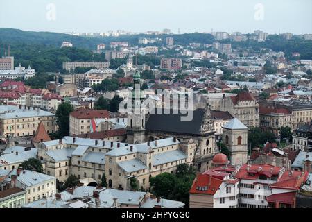 Panoramablick in lviv, Ukraine Stockfoto